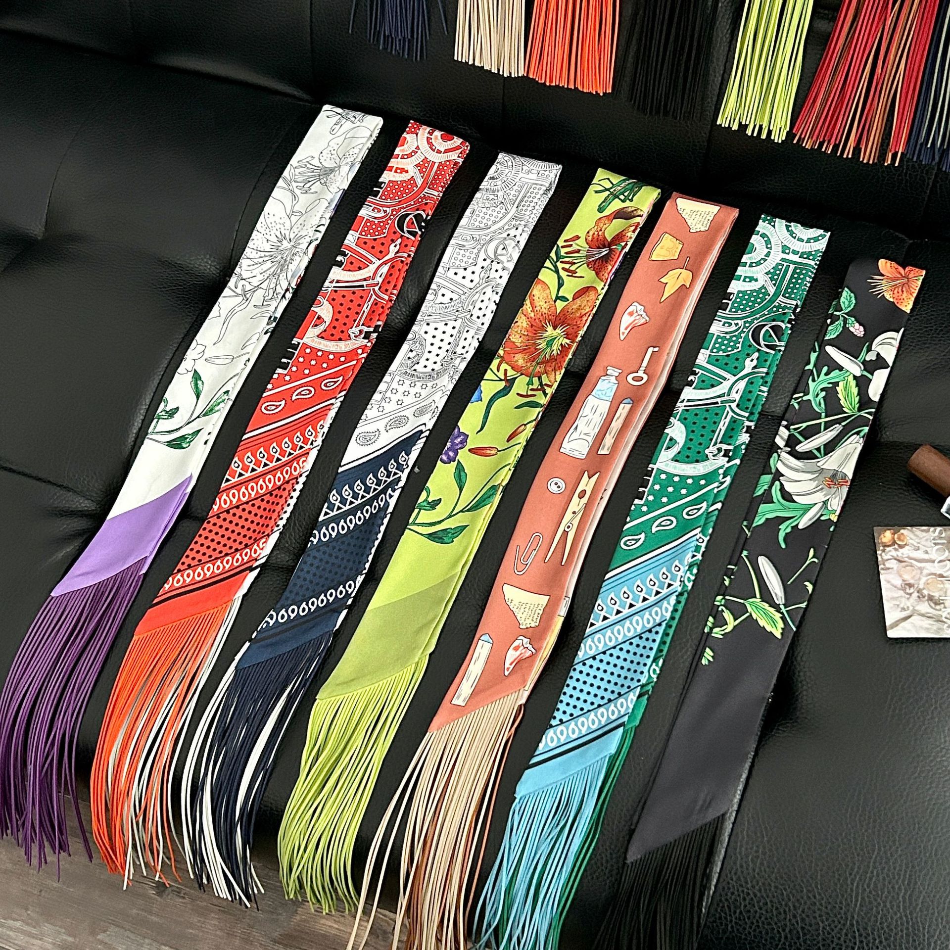 Luxury Tassel Skinny Scarf for - Head Wrap Turban 评论和价格