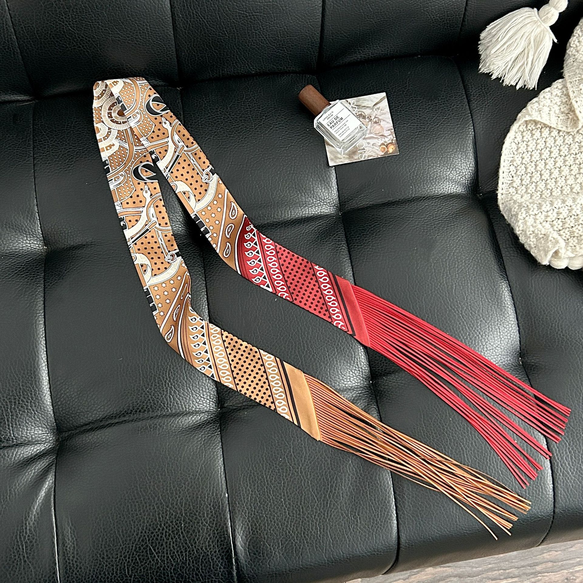 Luxury Tassel Skinny Scarf for - Head Wrap Turban 评论和价格