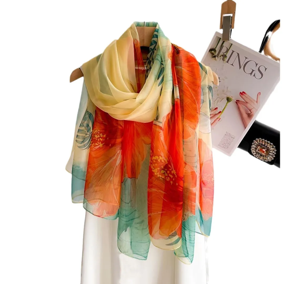 Silk Scarf Fashion Design Neck - Pashmina Wrap Large 评论和价格