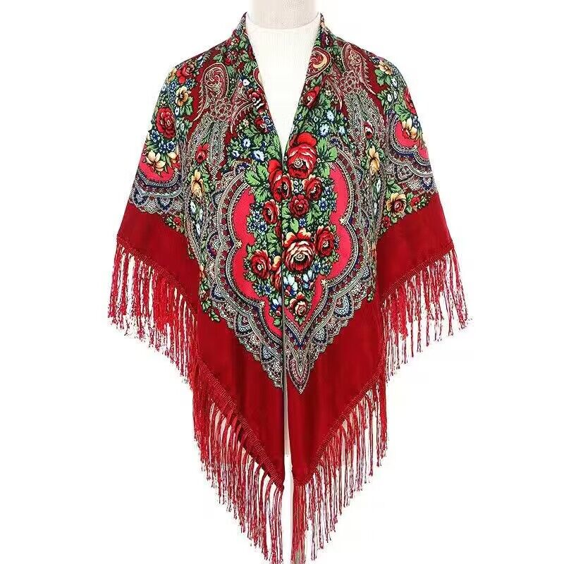 130*130cm Ethnic Printed Squar - Woven Scarf Blanket 评论和价格