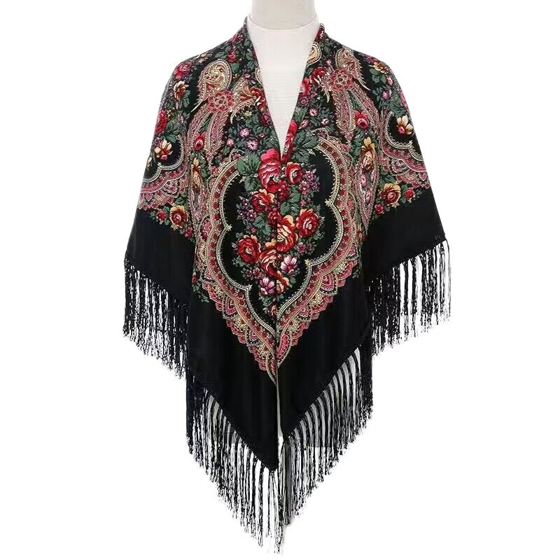 130*130cm Ethnic Printed Squar - Woven Scarf Blanket 评论和价格