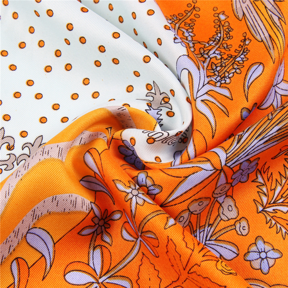Manual Hand Rolled Twill Silk  - Scarf Silk Square 评论和价格