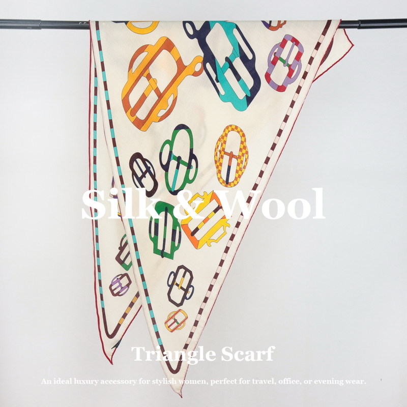 Silk Wool Scarf Large Triangle - Pashmina Wrap Large 评论和价格