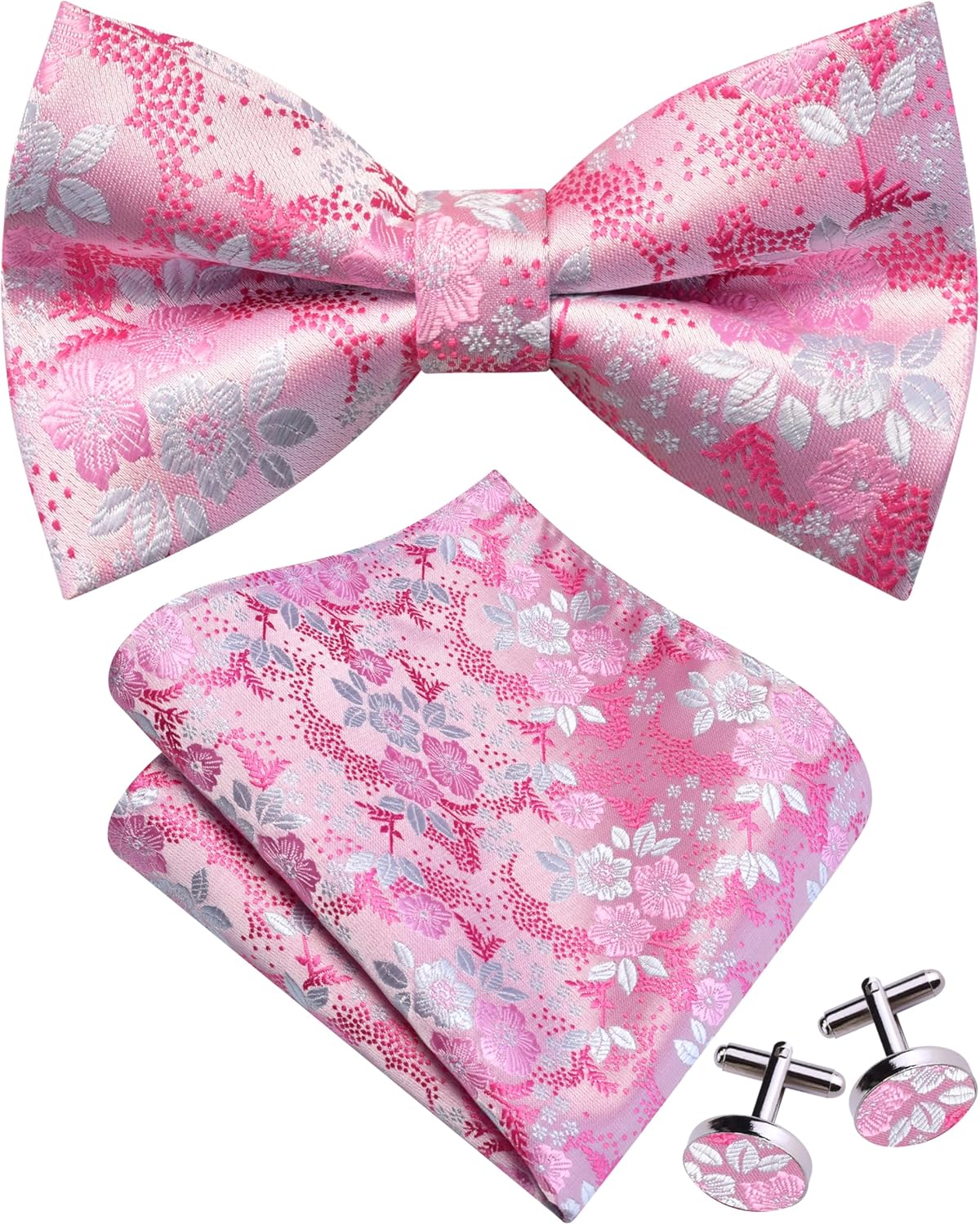 Floral Bow Tie & Handkerchief  - Pocket Square Set 评论和价格