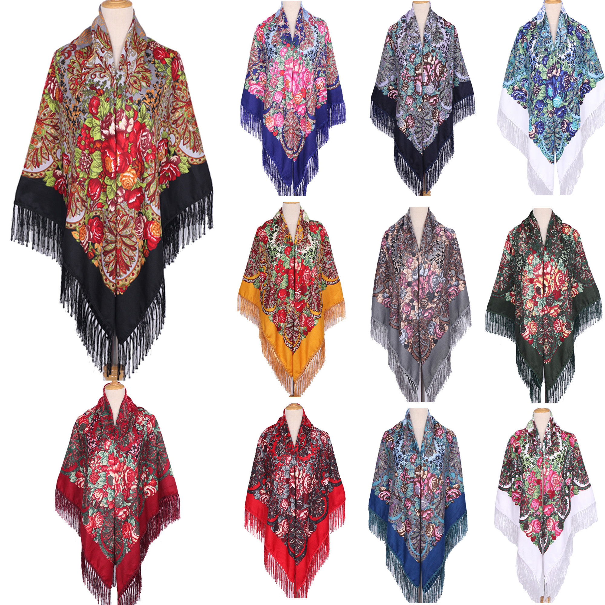160*160cm Ethnic Large Square  - Woven Scarf Blanket 评论和价格