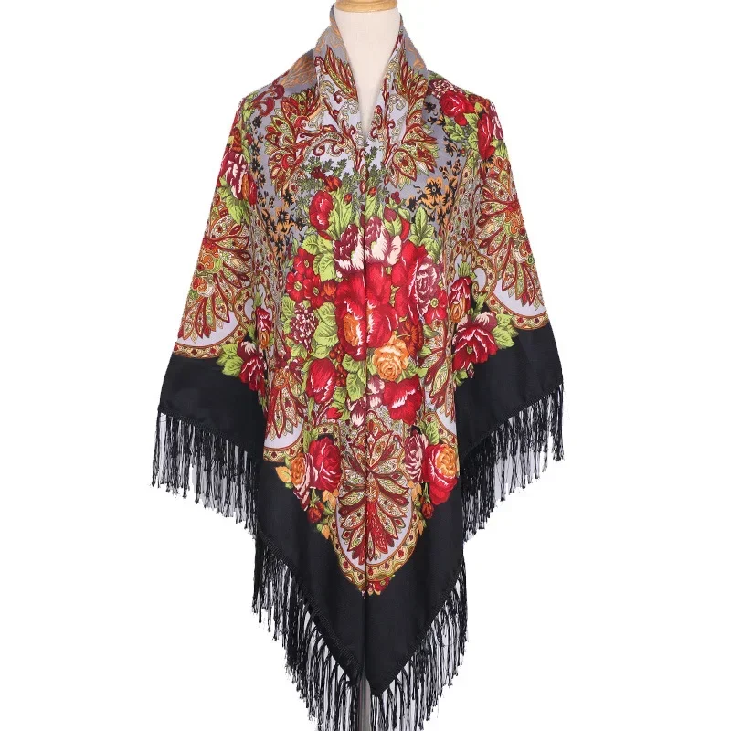 160*160cm Ethnic Large Square  - Woven Scarf Blanket 评论和价格