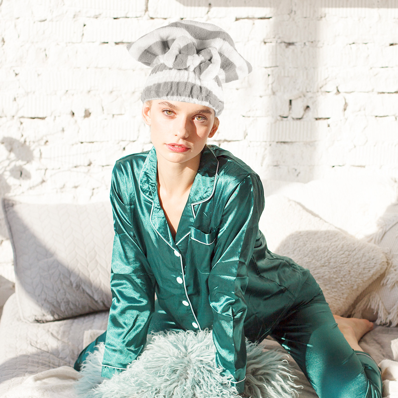 2Pcs Hair Drying Turban Cap Ab - Head Wrap Turban 评论和价格