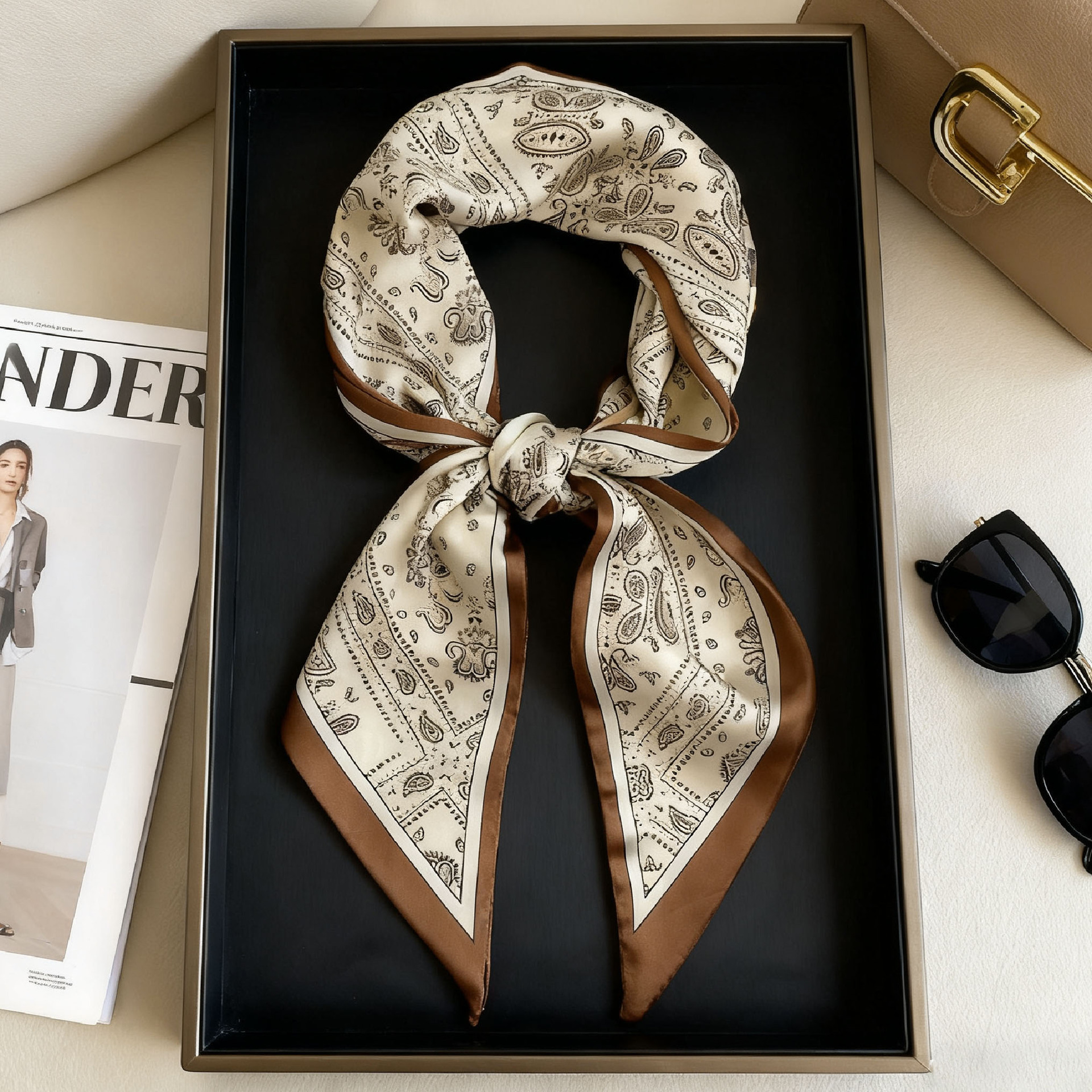 Luxury Long Neckerchief Skinny - Ascot Neck Scarf 评论和价格