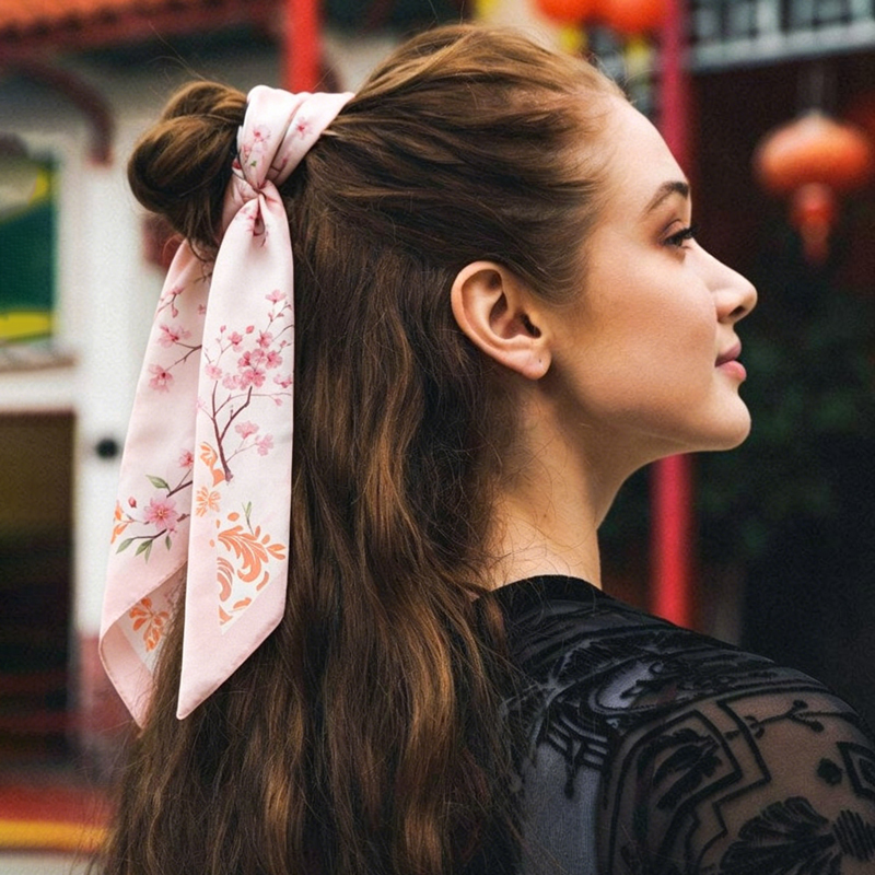 Fashion Women Silk Satin Skinn - Ascot Neck Scarf 评论和价格