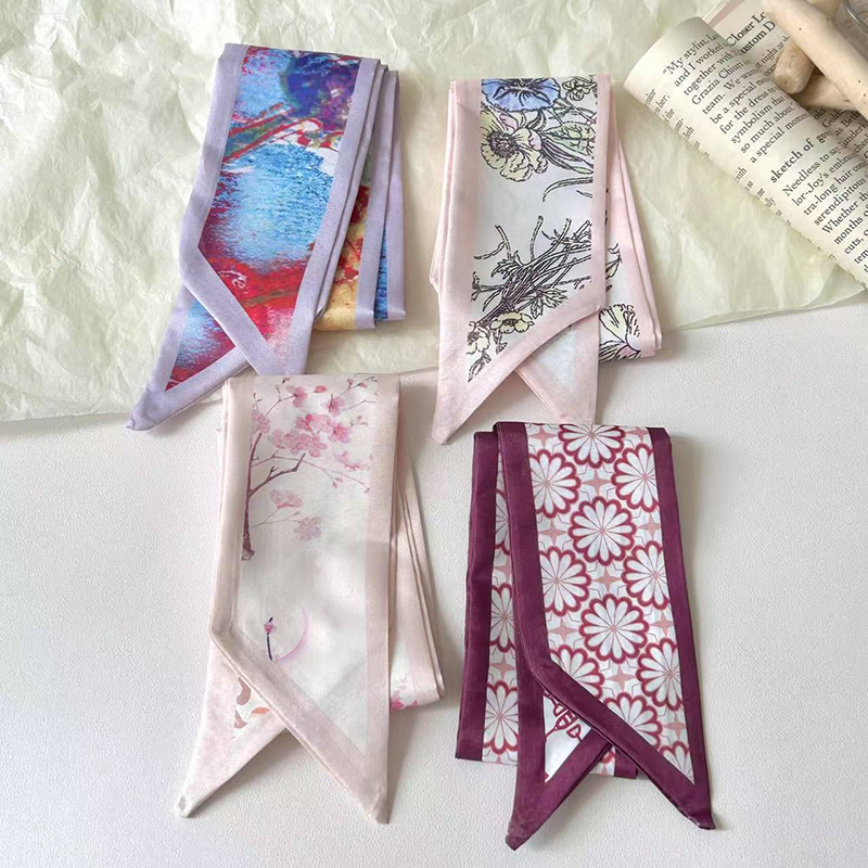 Fashion Women Silk Satin Skinn - Ascot Neck Scarf 评论和价格