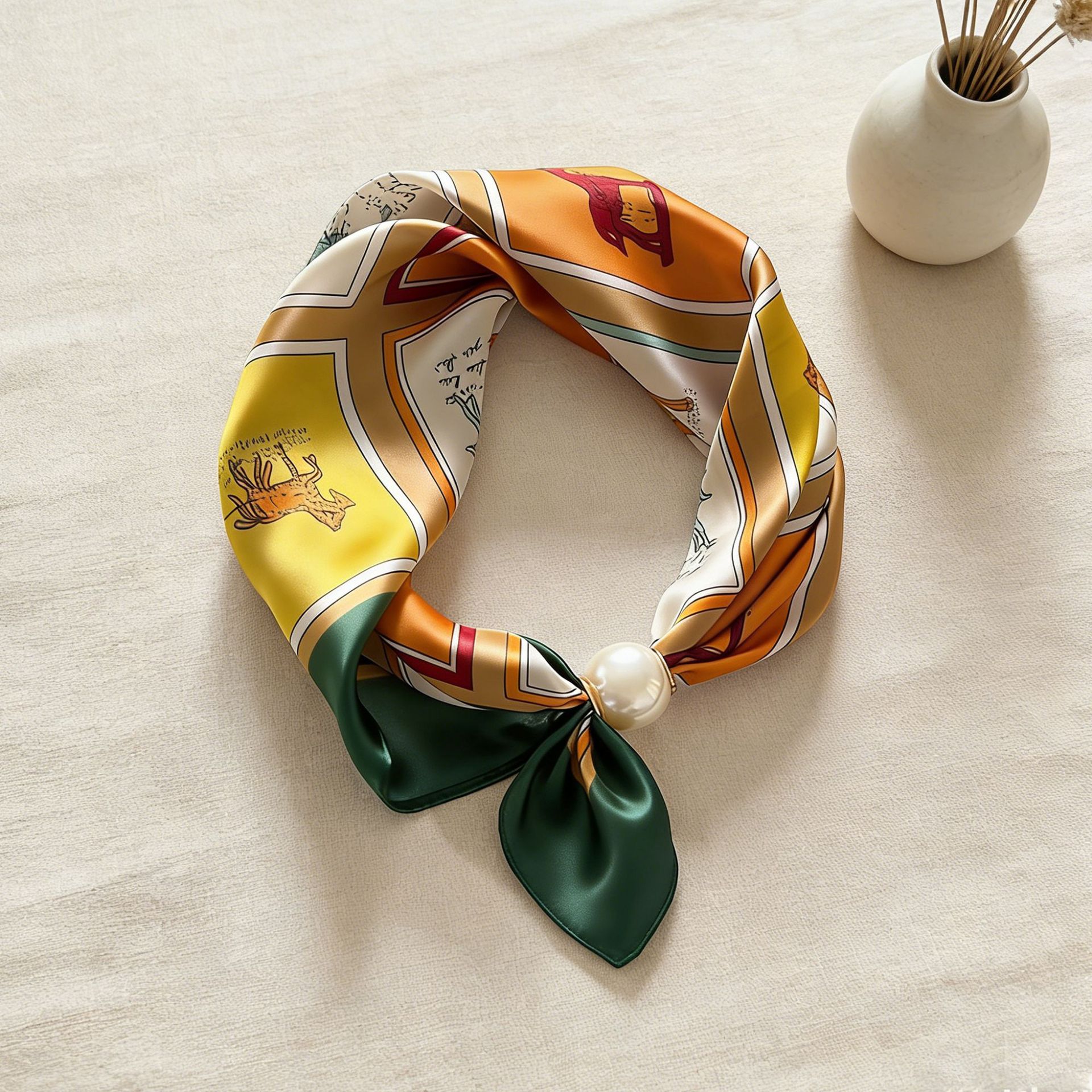 Scarf Chain Silk Lazy Magnetic - Ascot Neck Scarf 评论和价格
