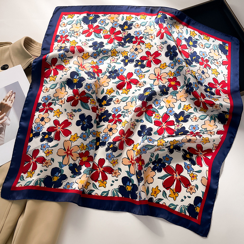 Luxury Square Scarf For Women  - Scarf Silk Square 评论和价格