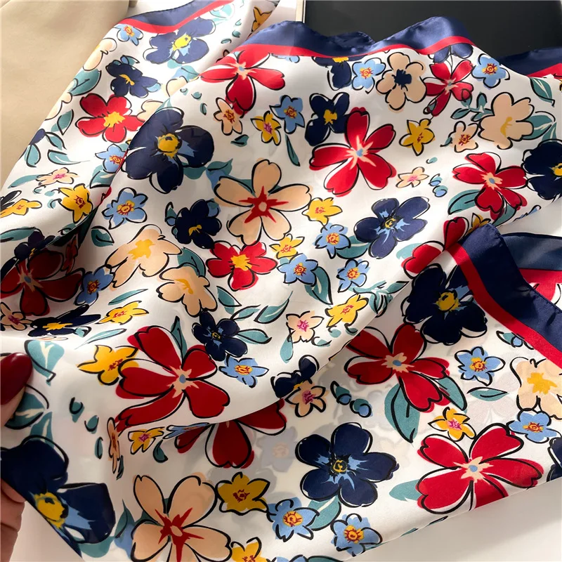 Luxury Square Scarf For Women  - Scarf Silk Square 评论和价格