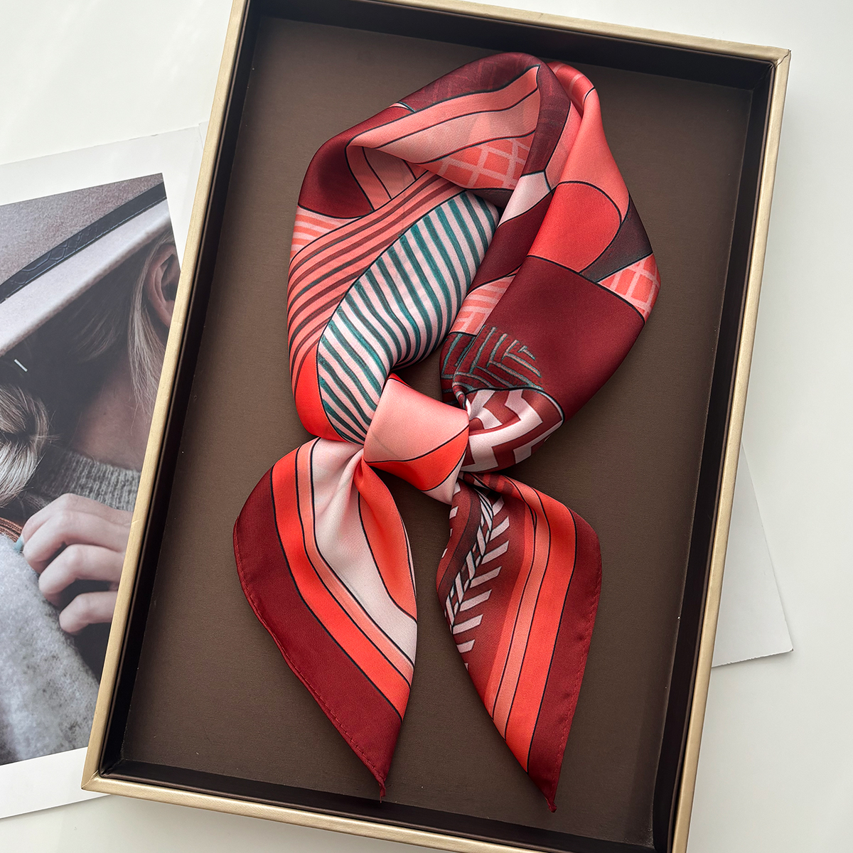 Luxury Square Scarf For Women  - Scarf Silk Square 评论和价格