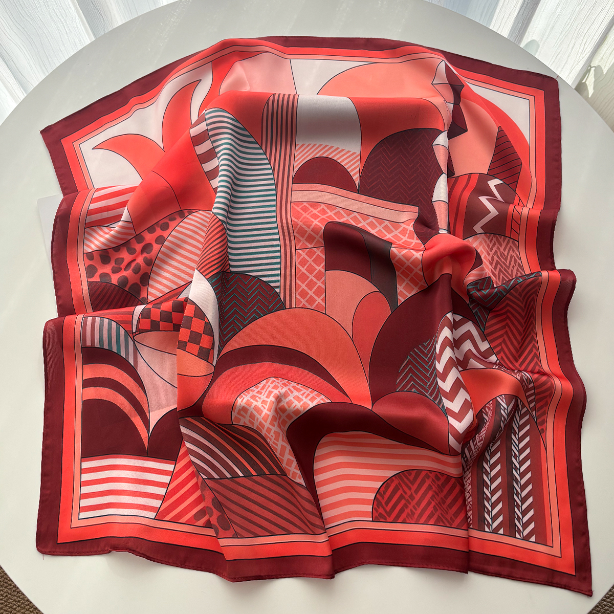 Luxury Square Scarf For Women  - Scarf Silk Square 评论和价格