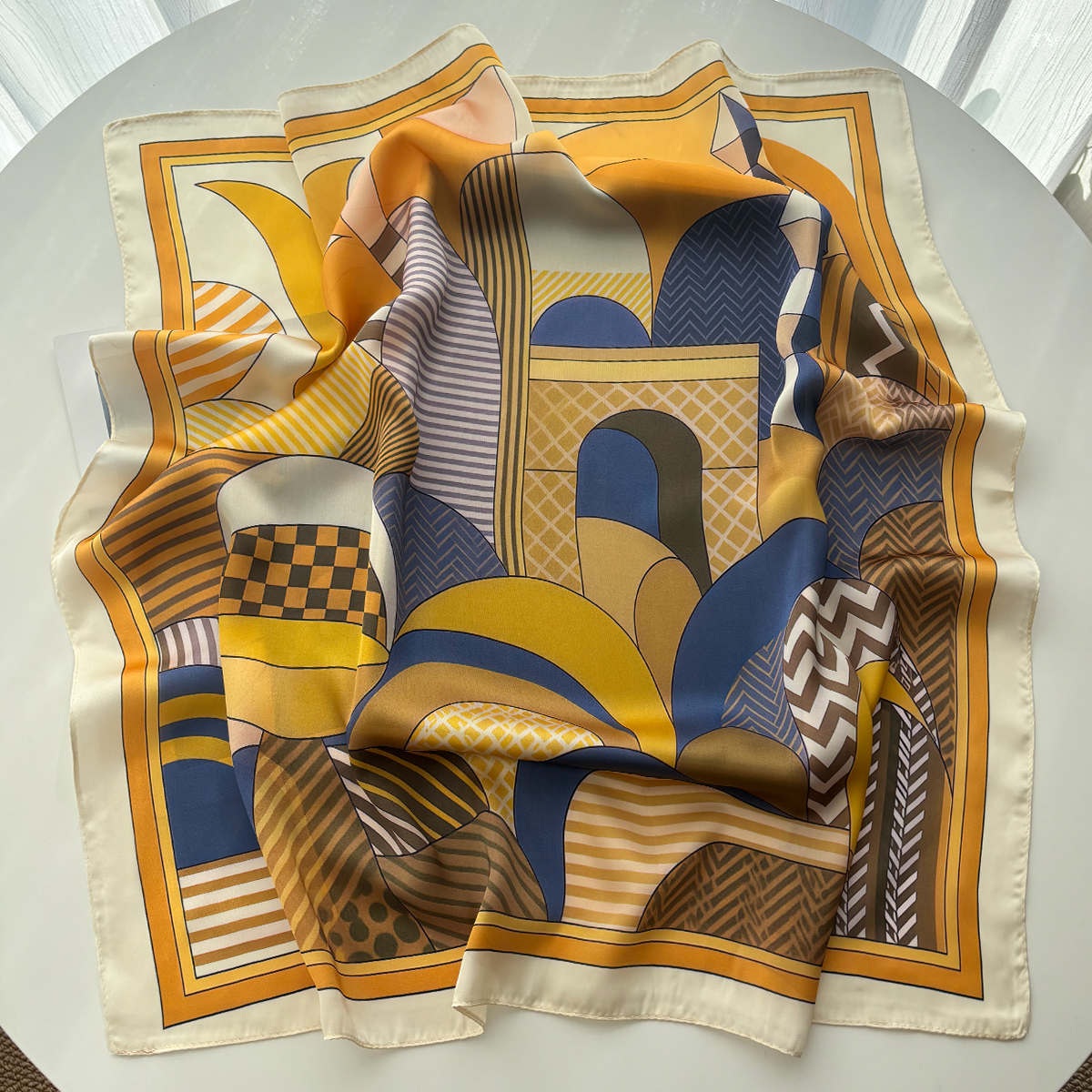 Luxury Square Scarf For Women  - Scarf Silk Square 评论和价格