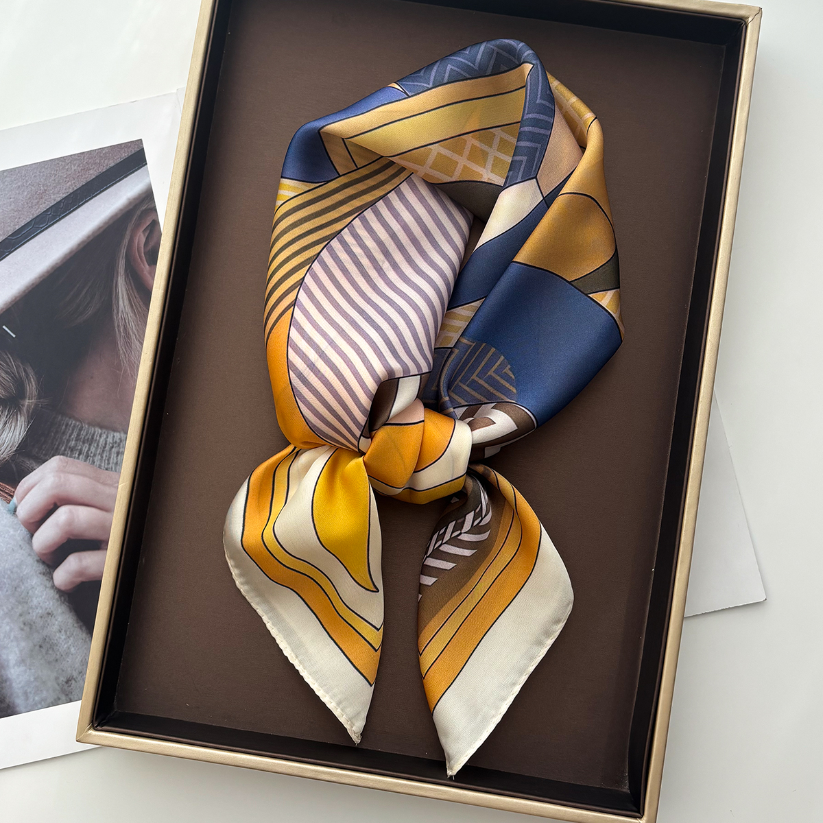 Luxury Square Scarf For Women  - Scarf Silk Square 评论和价格