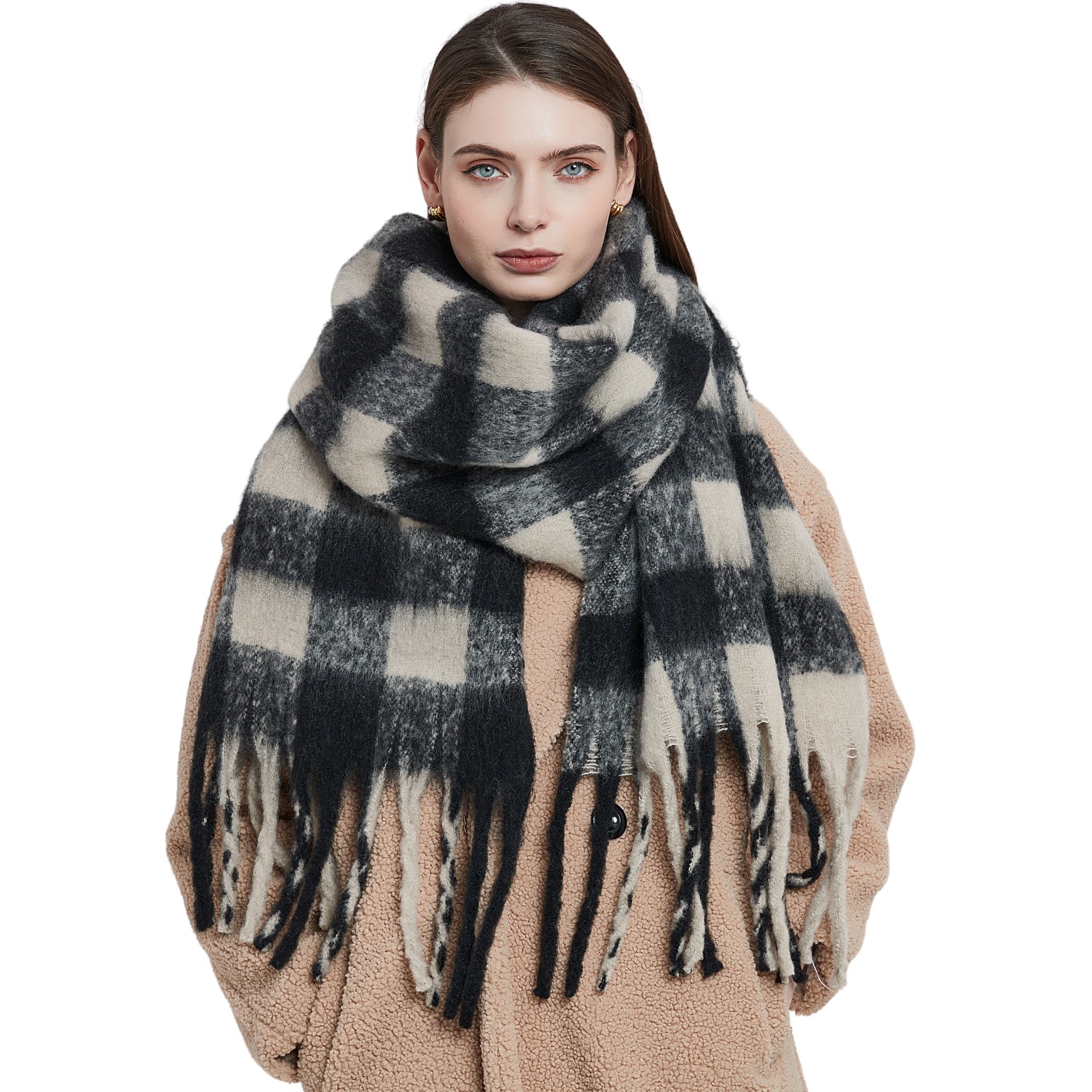 Thick Tassel Scarf Shawl Women - Pashmina Wrap Large 评论和价格