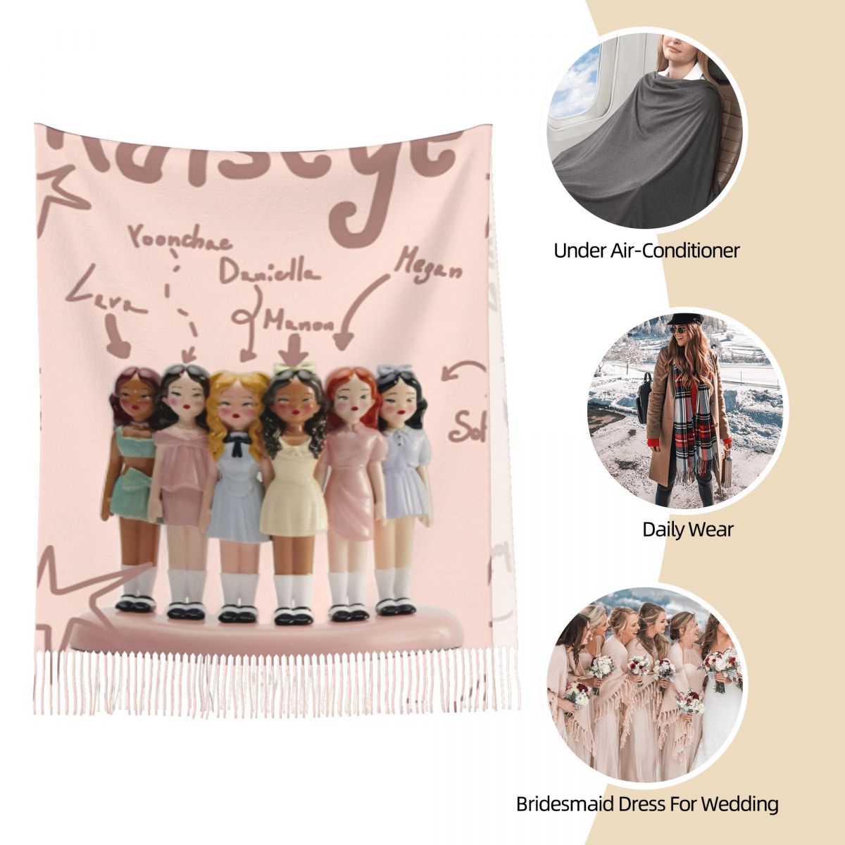 Katseye Kpop Idol Shawl Wrap W - Pashmina Wrap Large 评论和价格