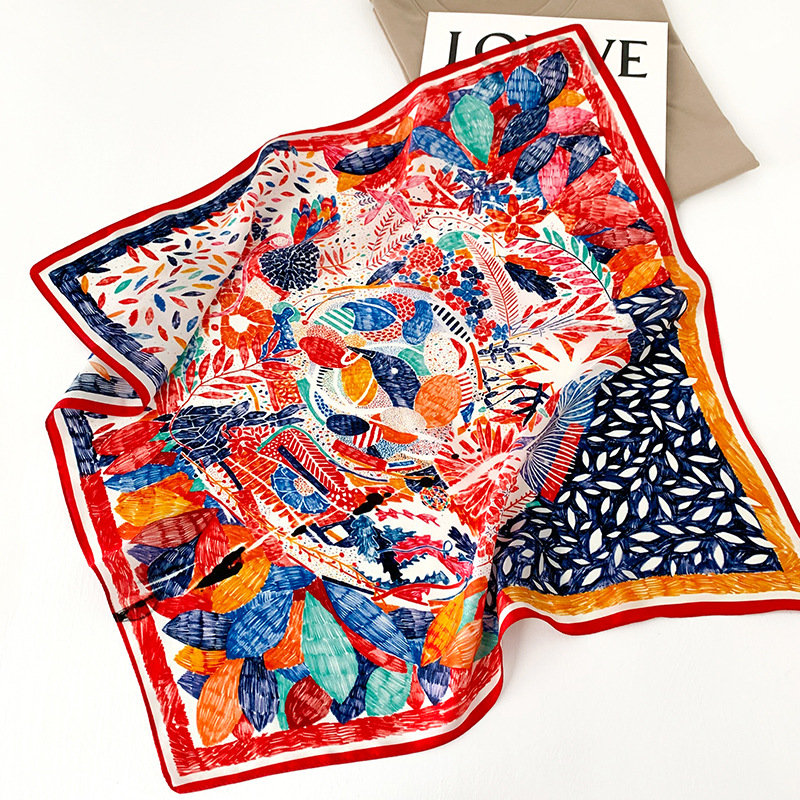 53cm Square Silk Scarf Women N - Scarf Silk Square 评论和价格