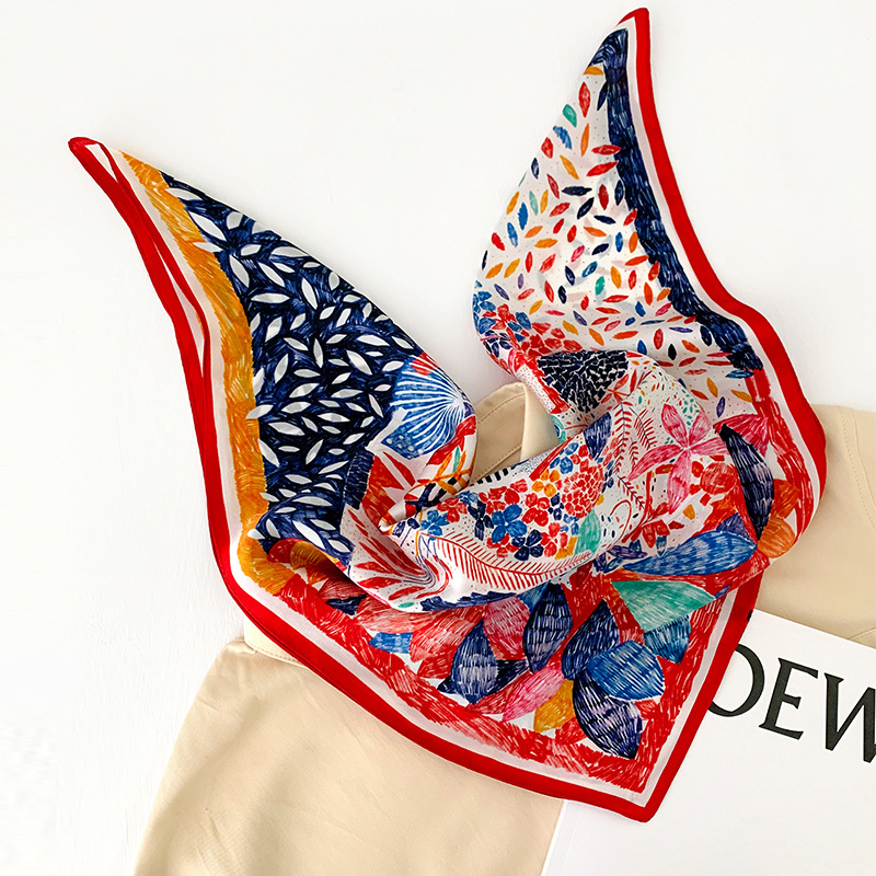 53cm Square Silk Scarf Women N - Scarf Silk Square 评论和价格