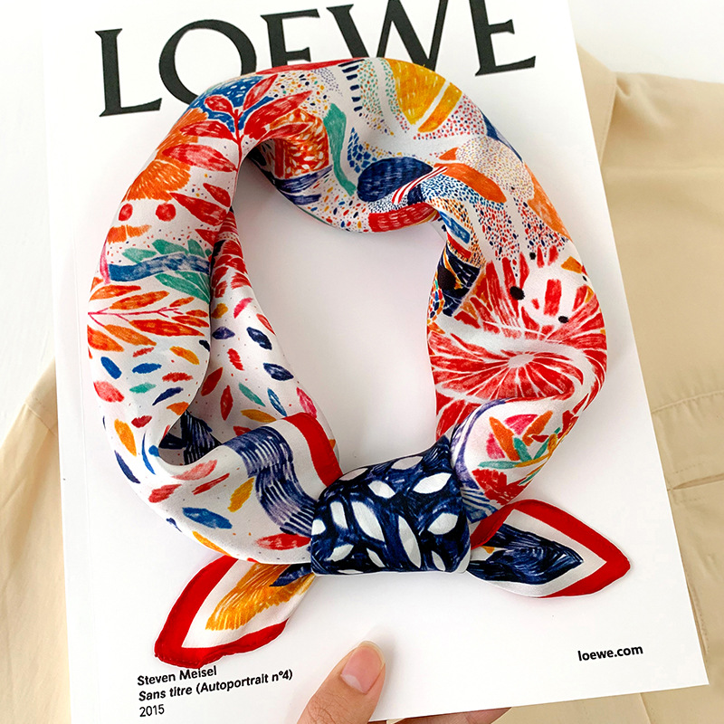 53cm Square Silk Scarf Women N - Scarf Silk Square 评论和价格