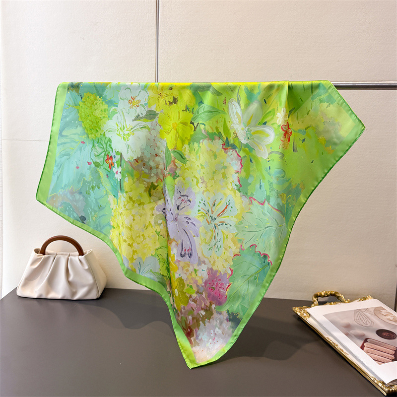 70*70cm Square Silk Scarf for  - Ascot Neck Scarf 评论和价格