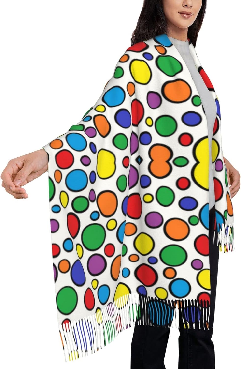 Colorful Circles Women's Scarf - Stole Wedding Shawl 评论和价格