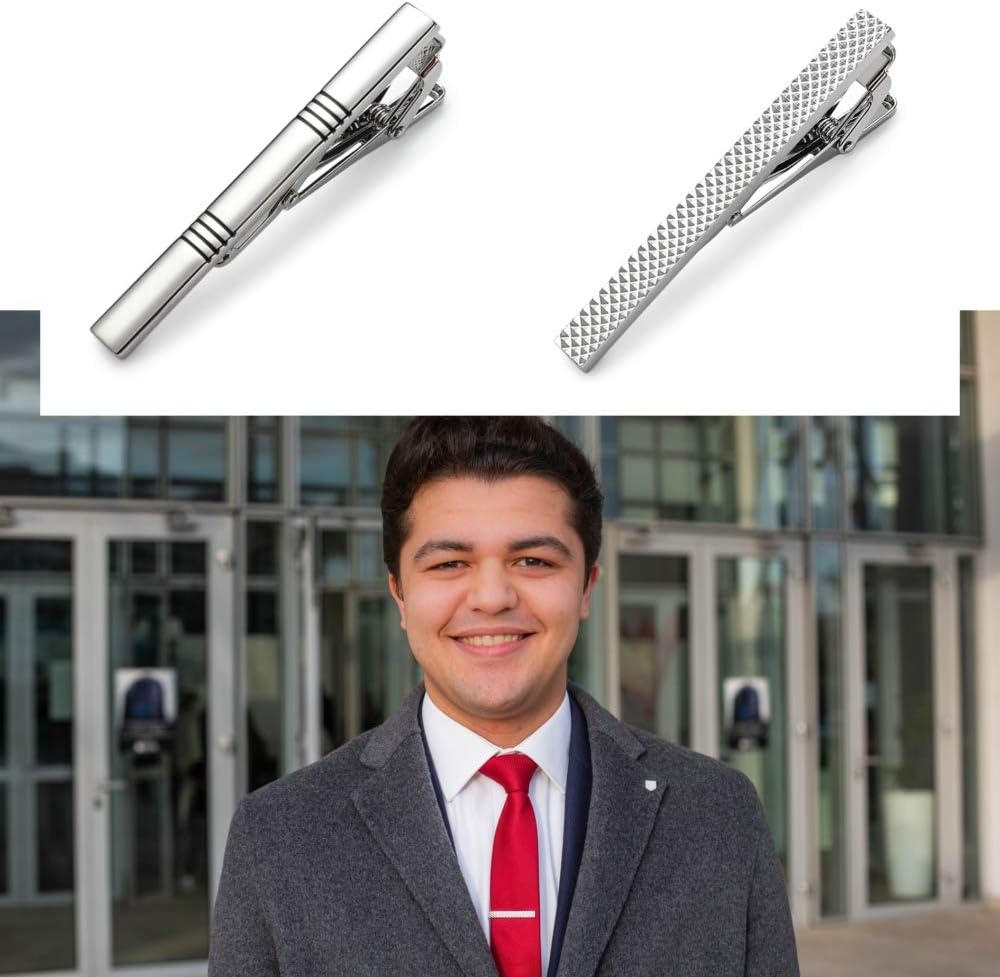 Classic Silver Tie Bar Set for - Tie Bar Set Gift 评论和价格