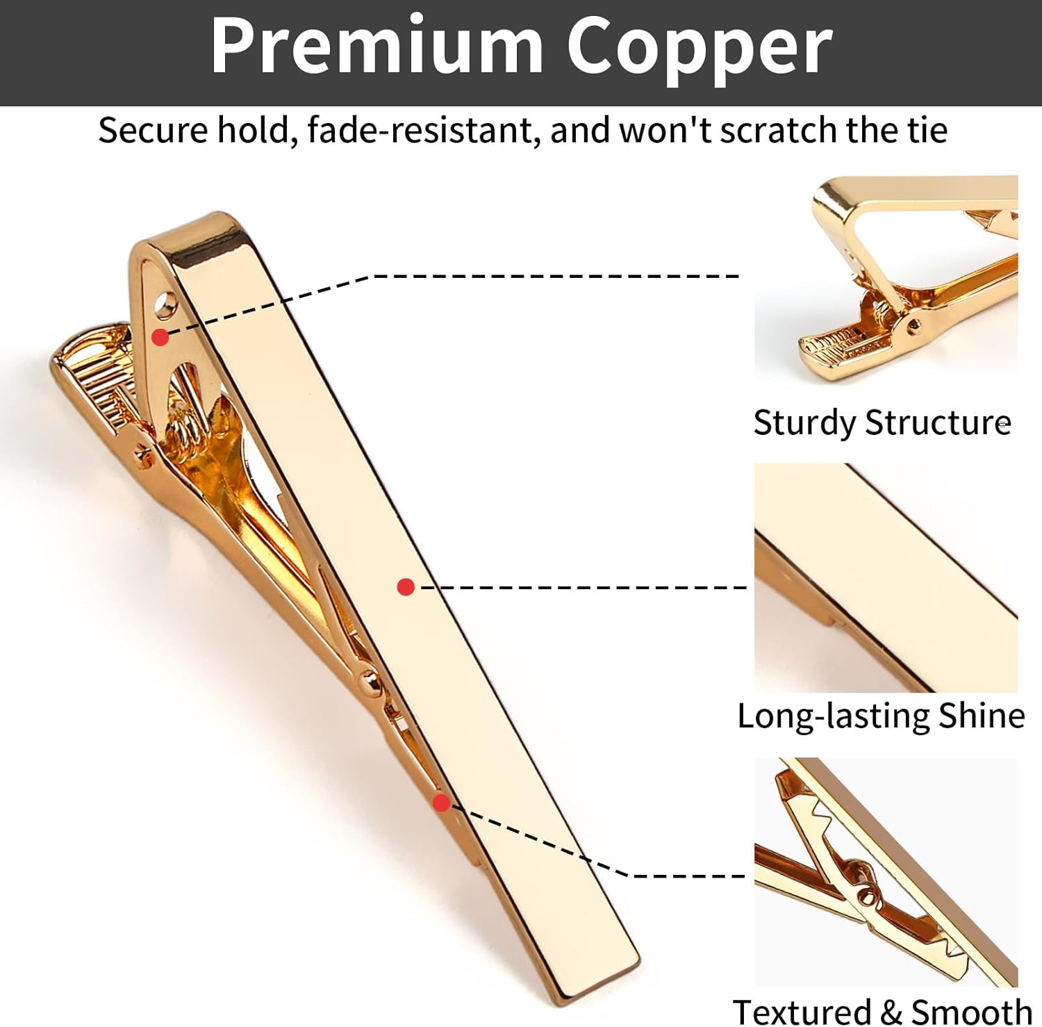 6 Tie Clips for Men, Classic S - Tie Bar Set Gift 评论和价格