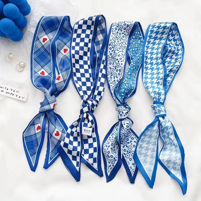 Klein blue silk scarf new chec - Silk Tie Striped 评论和价格