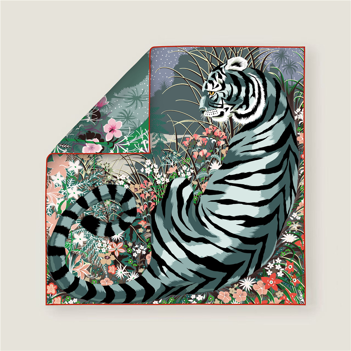 70CM Curled Edge Twill Silk Sq - Scarf Silk Square 评论和价格