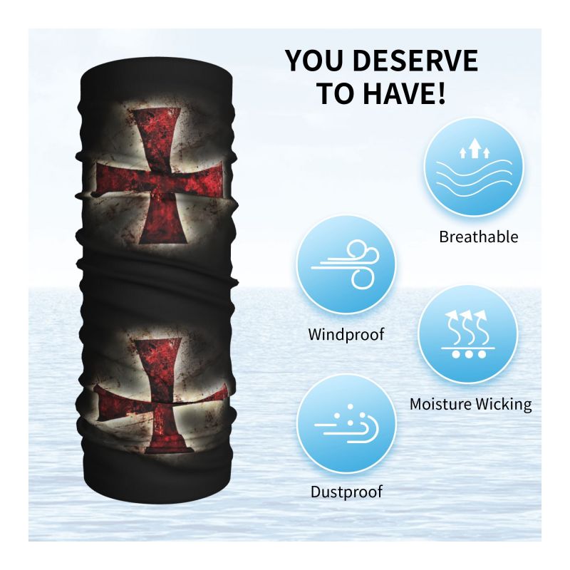 Custom Knights Templar Flag Ba - Neck Warmer Tube 评论和价格